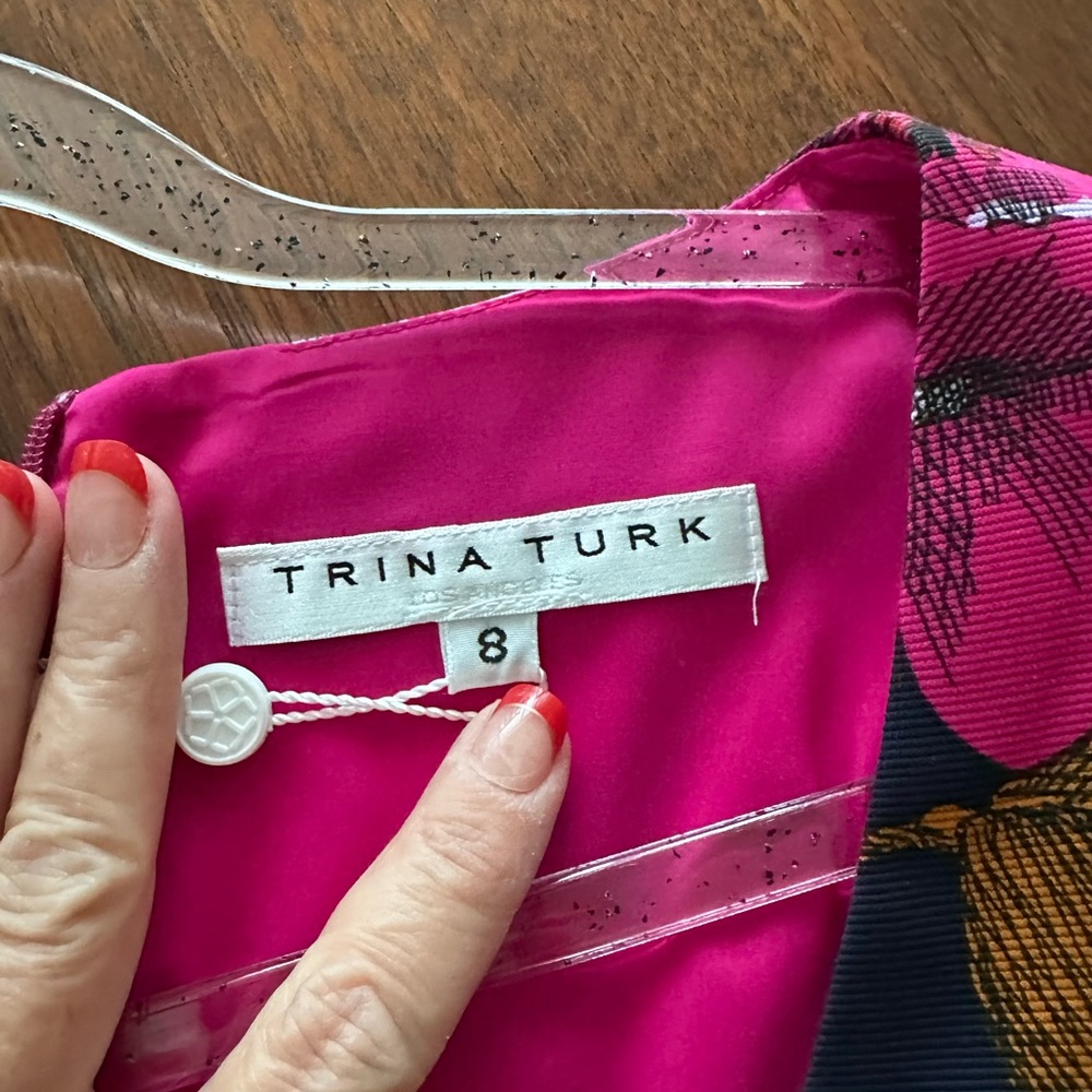 Trina Turk Multicolor Floral Long Sleeve Cocktail Dress - Picture 5 of 10